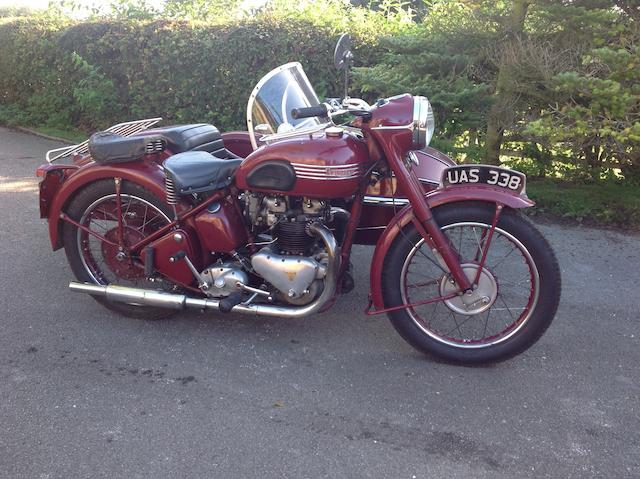 1950 Triumph 650cc Thunderbird Motorcycle Combination