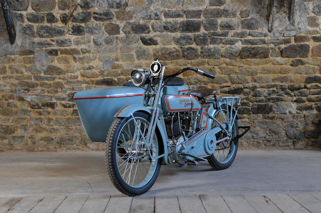 c.1917 Harley-Davidson 1,000cc Model F Motorcycle Combination