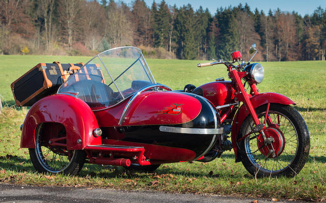 c.1959 Moto Guzzi 499cc Falcone Motorcycle Combination