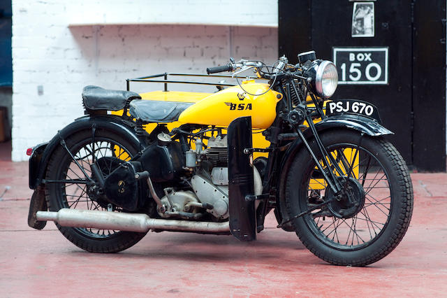 c.1945 BSA 591cc M21 Motorcycle Combination