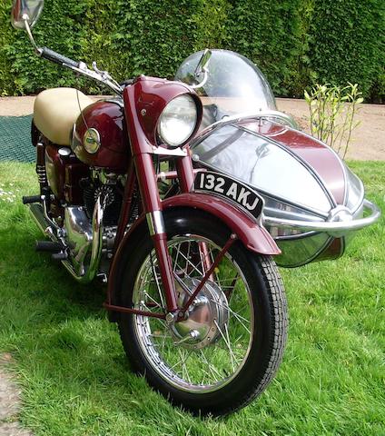 1957 Ariel 650cc Model FH Huntmaster Motorcycle Combination