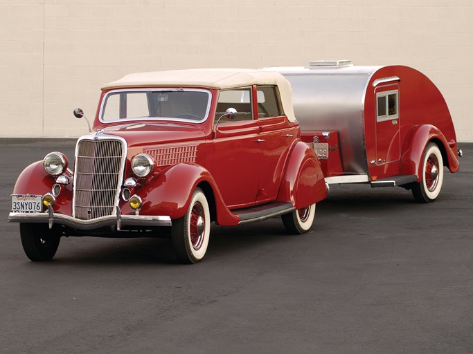 1935 Ford Convertible Sedan & Tear Drop Trailer