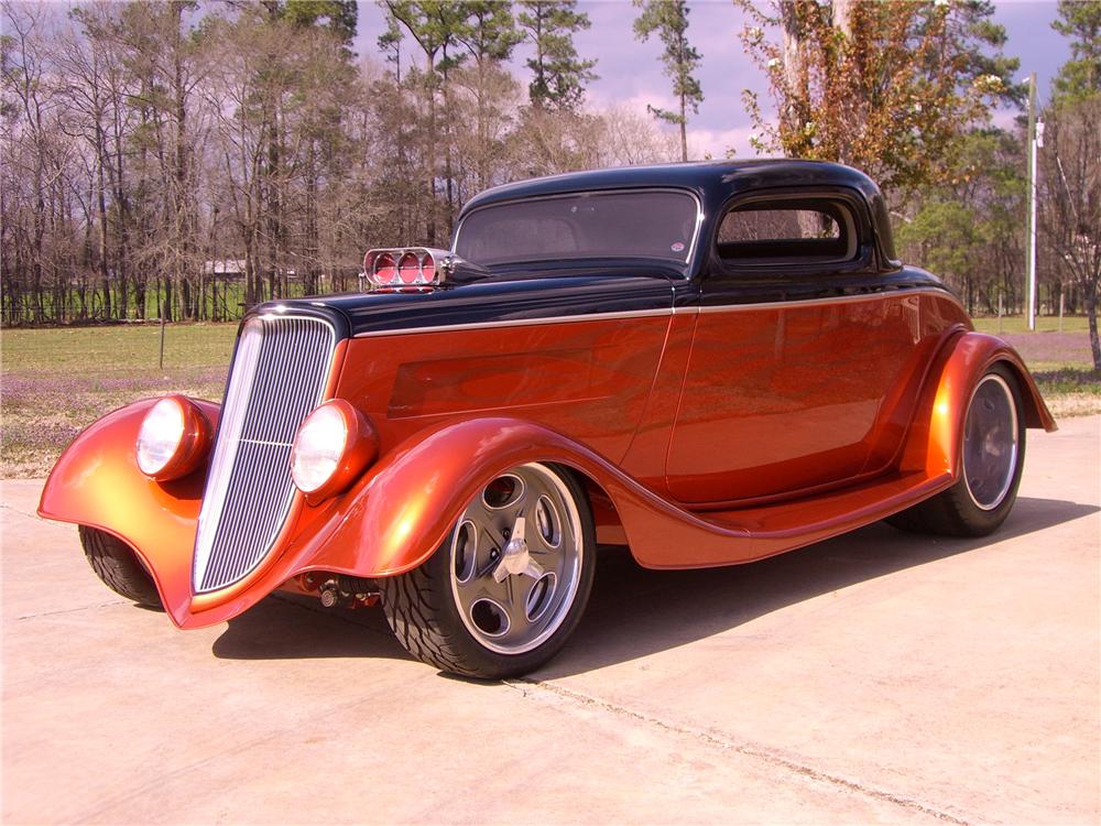 1934 FORD 3 WINDOW CUSTOM 2 DOOR COUPE