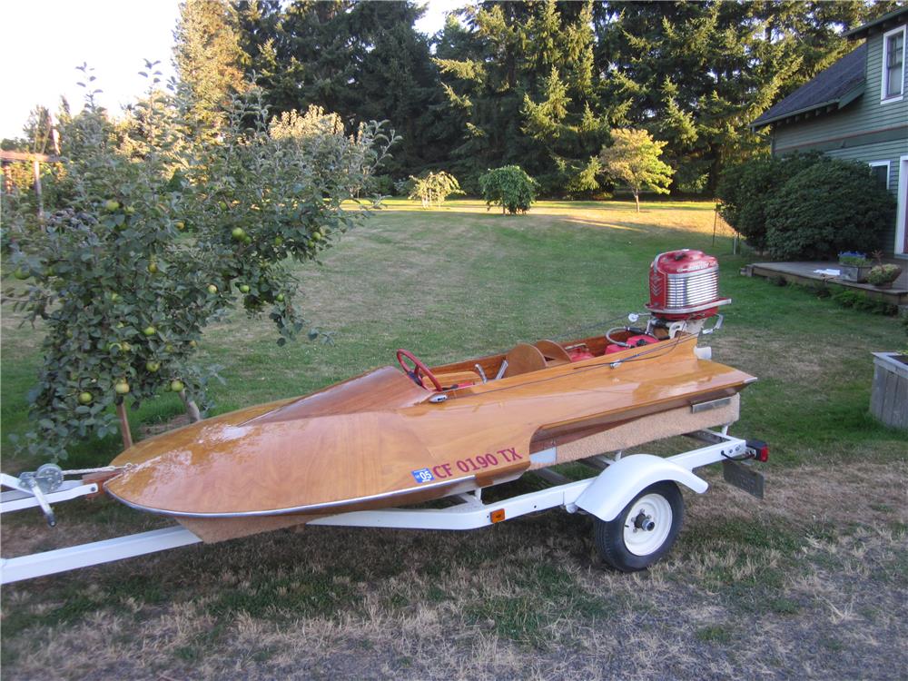 1955 BAYCRAFT WOOD HYDROPLANE BOAT