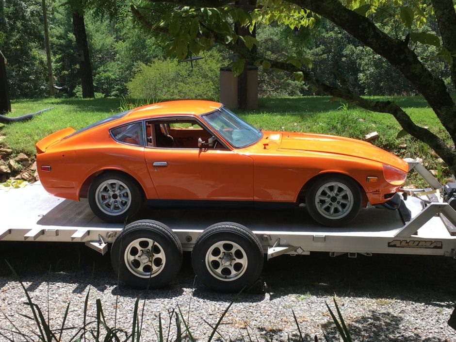 1971 Datsun 240Z Race Car and Aluma Flatbed Trailer