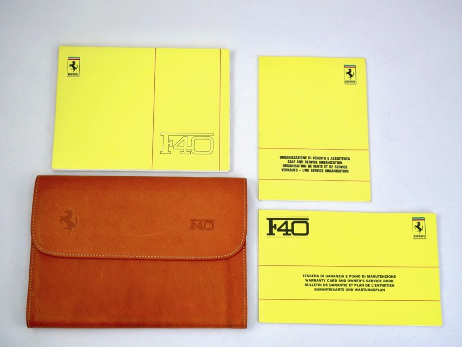 No Reserve: 1991 Ferrari F40 Owner’s Manual Set